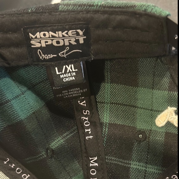 Monkey Sport Embroidered Plaid Baseball hat - Picture 6 of 6